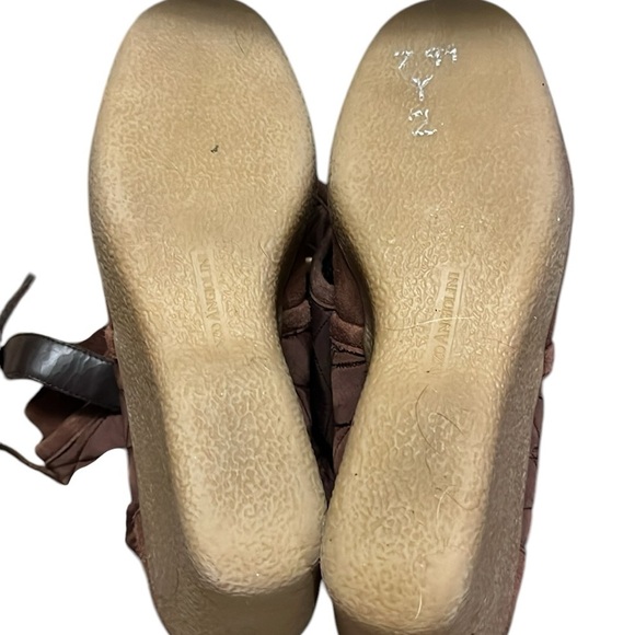 Enzo Angliolini Brown Quilted Suede Wedge Boots Size 10 - Picture 4 of 8